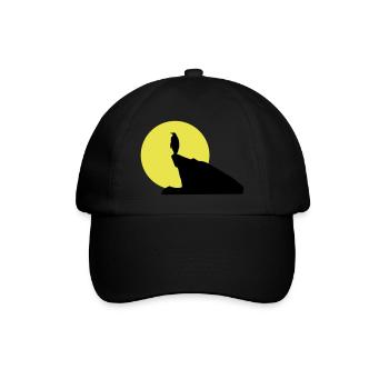 pinguin_bei_vollmond - Baseballkappe - Schwarz/Schwarz - Vorne