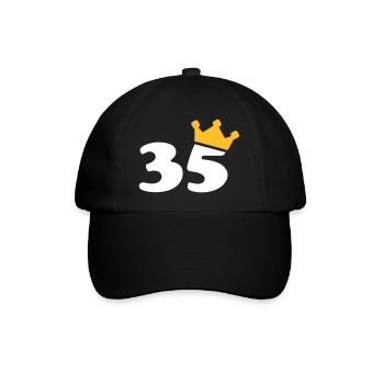 35 Krone 35 Geburtstag 35 Jahre - Baseballkappe - Schwarz/Schwarz - Vorne