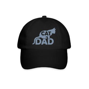 Logo Design Cat Dad - Baseballkappe - Schwarz/Schwarz - Vorne