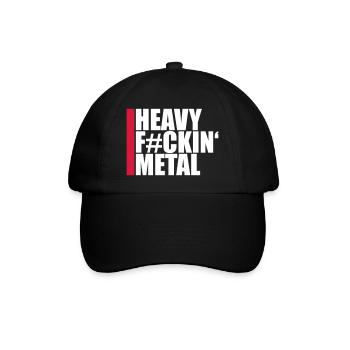 Heavy F#ckin' Metal Hard Rock Musik Text Spruch - Baseballkappe - Schwarz/Schwarz - Vorne