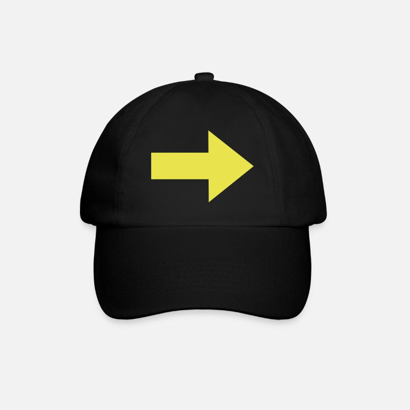 Gelber Pfeil - Baseballkappe - Schwarz/Schwarz