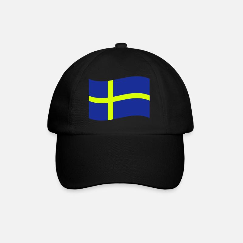 Schweden - Baseballkappe - Schwarz/Schwarz