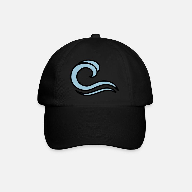 waves - Baseball Cap - black/black