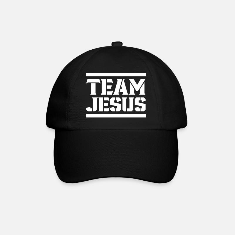 jesus team - Baseballkappe - Schwarz/Schwarz