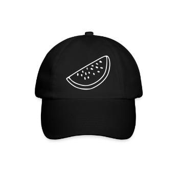 Pastèque Emoji Fruit Sticker Sketch Blanc - Casquette classique - noir/noir - Devant