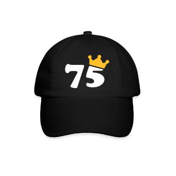 75 Krone 75th birthday 75 years - Baseball Cap - black/black - Front