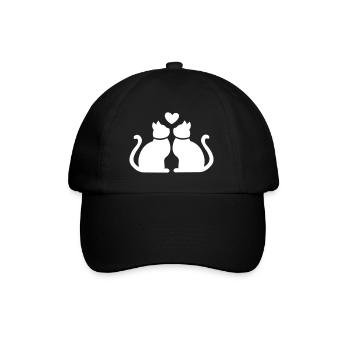 Heart for cats / gift idea for cat lovers - Baseball Cap - black/black - Front