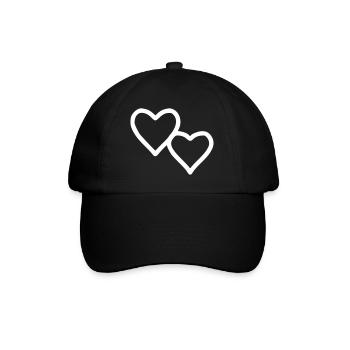 Heart Emoji Sketch White - Baseball Cap - black/black - Front