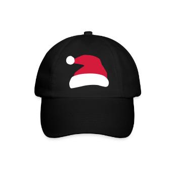 Weihnachtsmann Mütze - Baseballkappe - Schwarz/Schwarz - Vorne