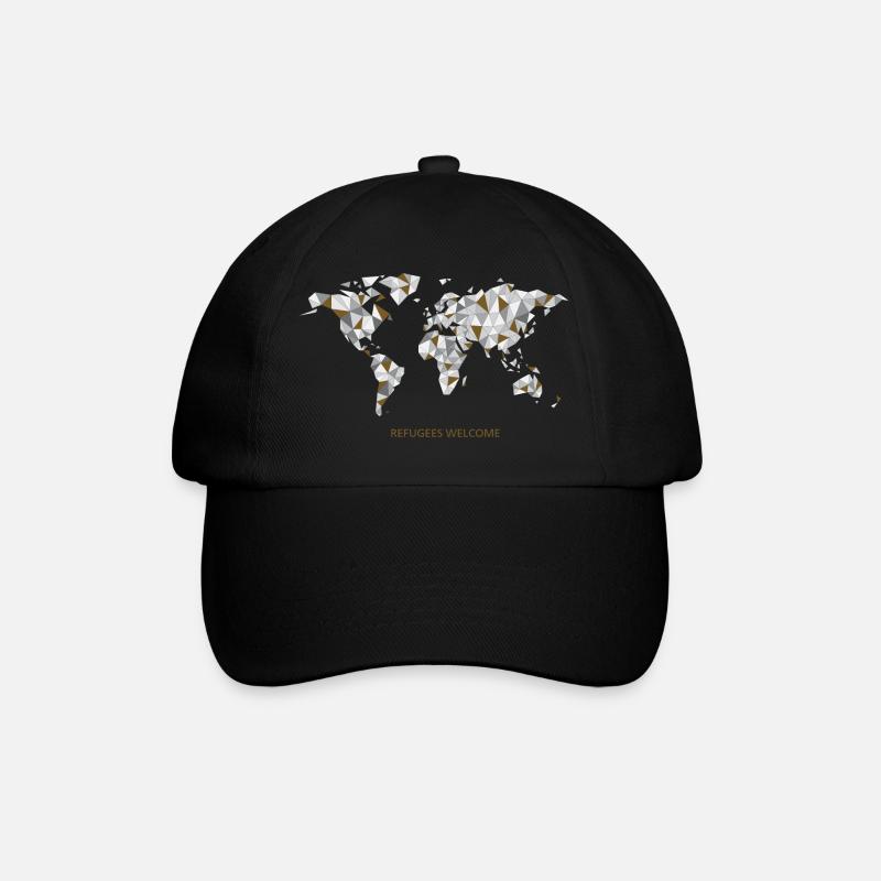 refugees welcome - Baseballkappe - Schwarz/Schwarz
