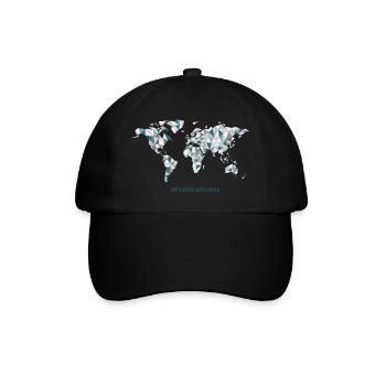 refugees_welcome - Baseballkappe - Schwarz/Schwarz - Vorne