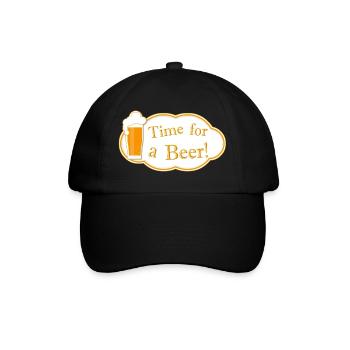 Time for a Beer - Baseballkappe - Schwarz/Schwarz - Vorne
