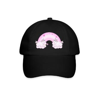 Licornes sur les nuages enamoured l'arc en ciel - Casquette classique - noir/noir - Devant