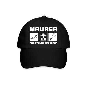 Maurer - Aus Freude am Beruf - Baseballkappe - Schwarz/Schwarz - Vorne