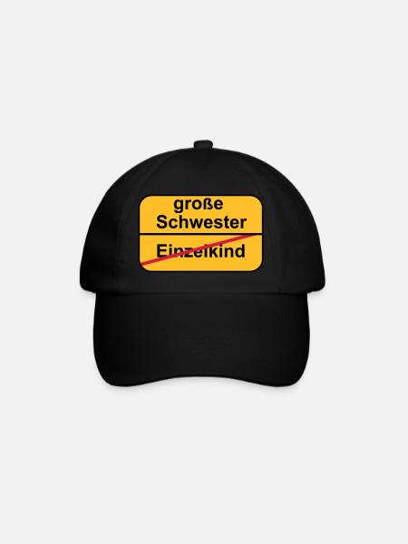 große Schwester - Baseballkappe - Schwarz/Schwarz