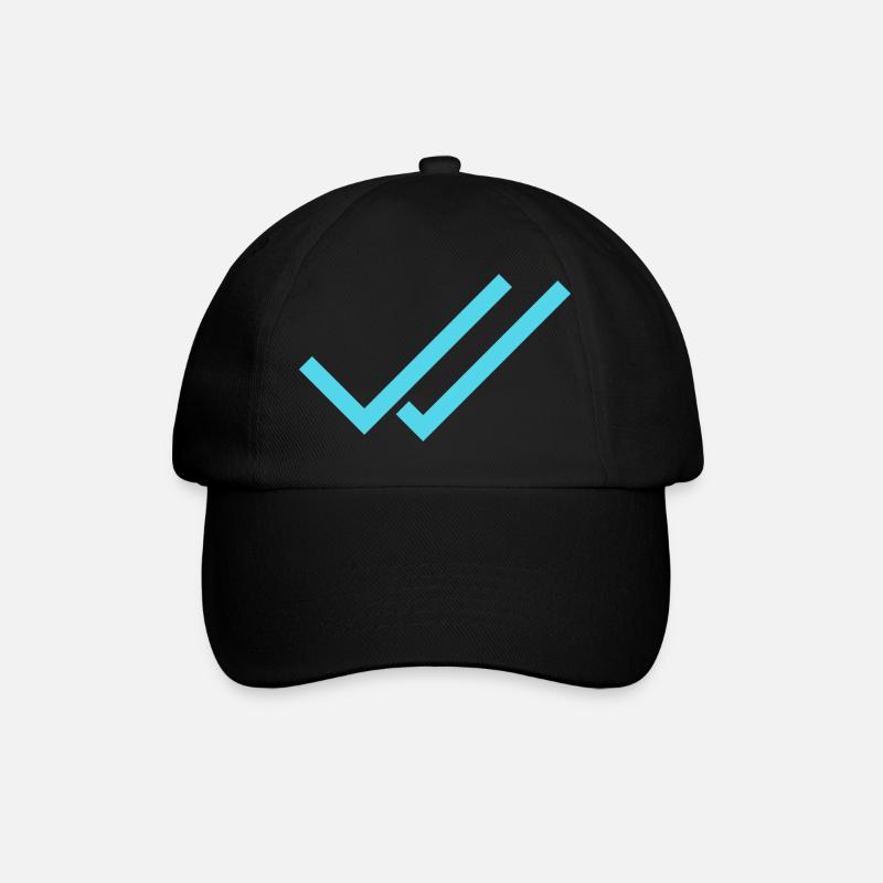 Whats App Haken Blau - Baseballkappe - Schwarz/Schwarz