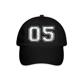 05 in white in the used look - Baseball Cap - black/black - Front