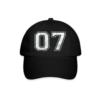 07 dans blanc in Used Look - Casquette classique - noir/noir - Devant