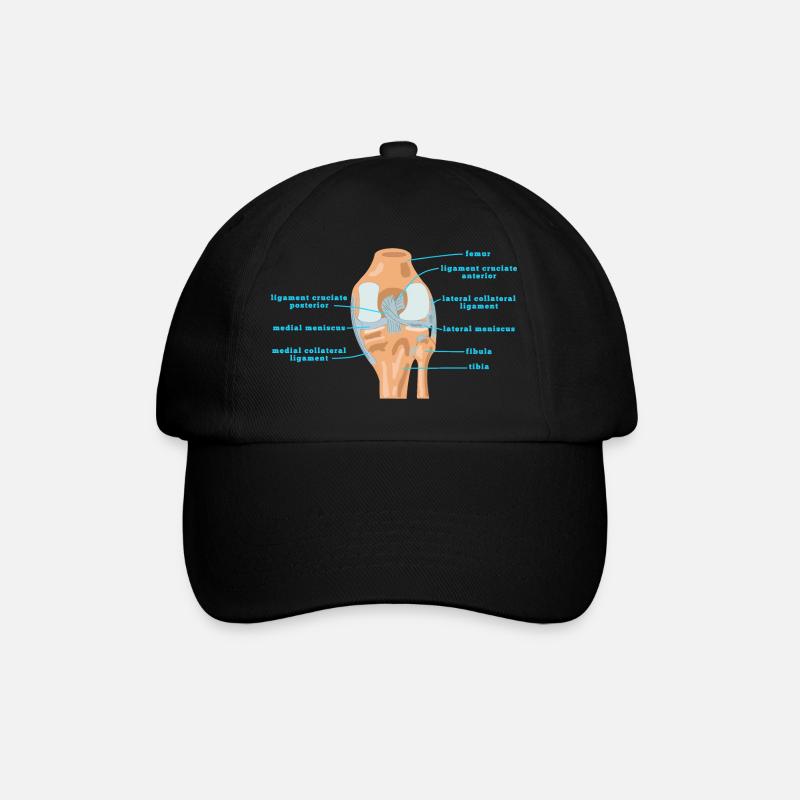 Physio genou d’anatomie Bracelet croisé Ménisque - Casquette classique - noir/noir