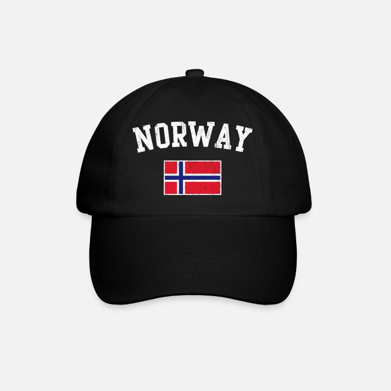 Norway Flag - Baseball Cap - black/black