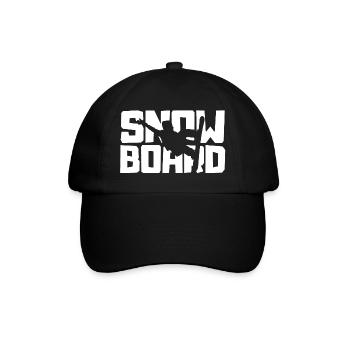 Snowboard is my Life Shirt – Für echte Rider - Baseballkappe - Schwarz/Schwarz - Vorne