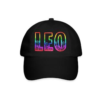 leo rs regenbogen - Baseballkappe - Schwarz/Schwarz - Vorne