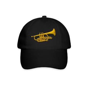 Trumpet, Trumpet, Music, Musical Instrument - Baseball Cap - black/black - Front