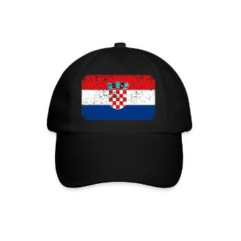 Croatia flag Vintage Adria Croatian used look - Baseball Cap - black/black - Front