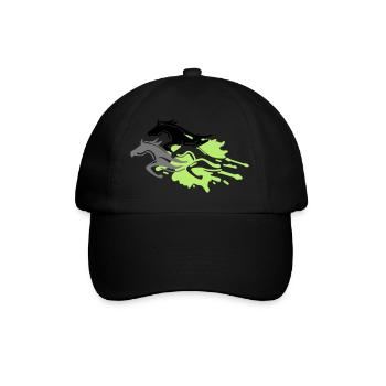 pferde - hengst - stute - fohlen - Baseballkappe - Schwarz/Schwarz - Vorne