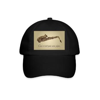 ceci nest pas une pipe - Saxophone and music lover - Baseballkappe - Schwarz/Schwarz - Vorne