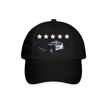 5 Sterne Polizeiauto GTA Gesucht - Baseballkappe - Schwarz/Schwarz - Vorne