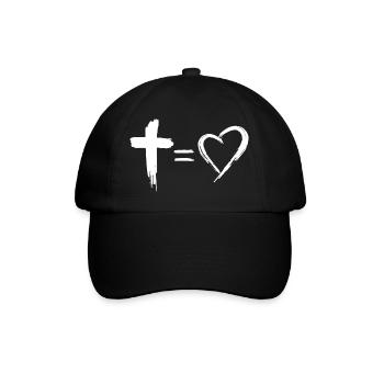 Cross is Equals to Love - Christian Brush Stroke - Baseball Cap - black/black - Front