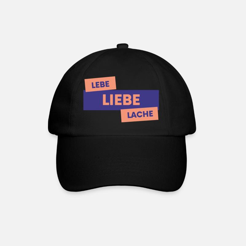 LEBE!LIEBE!LACHE! - Baseballkappe - Schwarz/Schwarz