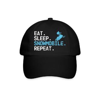 Eat Sleep Snowmobil Repeat Motor Traîneau - Casquette classique - noir/noir - Devant
