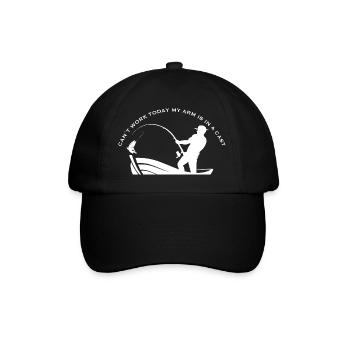 JE NE PEUX PAS TRAVAILLER AUJOURD’HUI MON BRAS EST DANS UN PLÂTRE - Angler Tee - Casquette classique - noir/noir - Devant