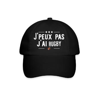 j'ai rugby cadeau - Casquette classique - noir/noir - Devant