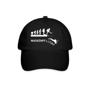 Evolution Taucher Maskenpflicht - Baseballkappe - Schwarz/Schwarz - Vorne