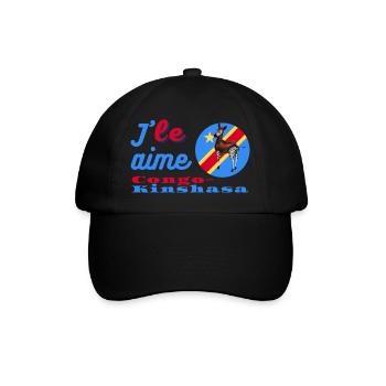 J'aime le Congo-Kinshasa - Casquette classique - noir/noir - Devant