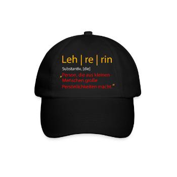 Lehrerin - Baseballkappe - Schwarz/Schwarz - Vorne