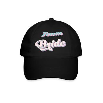 Braut-Team team bride Junggesellinnenparty - Baseballkappe - Schwarz/Schwarz - Vorne