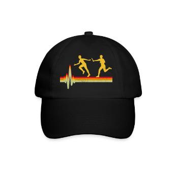 Course de relais athlète athlétisme battement de cœur - Casquette classique - noir/noir - Devant