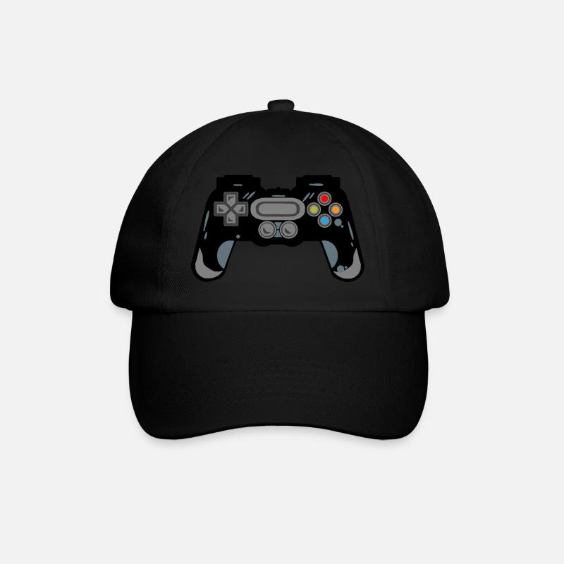 Retro Controller Silhouette - Baseballkappe - Schwarz/Schwarz