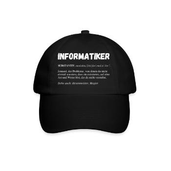 Informatiker Lustige Definition IT Nerd Geek - Baseballkappe - Schwarz/Schwarz - Vorne