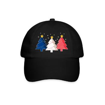 Joyeux Noël Arbres de Noël Drapeau France - Casquette classique - noir/noir - Devant