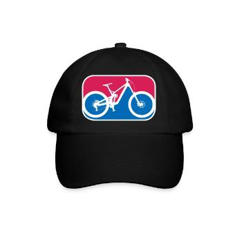 Mountainbike Downhill Fahrrad mtb logo Geschenk - Baseballkappe - Schwarz/Schwarz - Vorne
