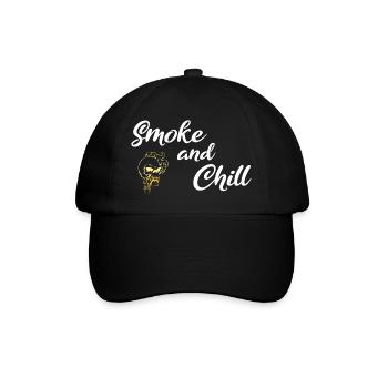Smoke and Chill White - Baseball Cap - black/black - Front