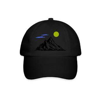 Berge - Baseballkappe - Schwarz/Schwarz - Vorne