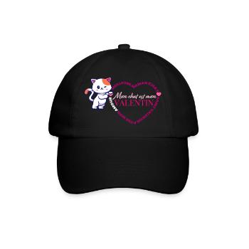 Chat Valentin Coeur - Casquette classique - noir/noir - Devant