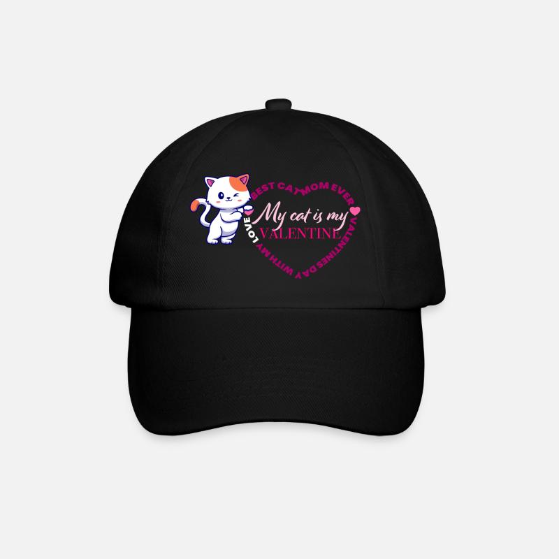 Valentine's Cat - Baseball Cap - black/black