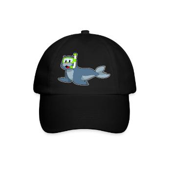 Seal Diver Snorkel Diving - Baseball Cap - black/black - Front